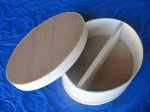 Item No. 1323: Divided Oval Wooden Cheese and Gift Box, Medium Size, price per single box
