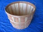 #1462: Wooden Heavy Duty 1 1/2 Bushel Basket w/ Wire handles, Case Quantity: 8