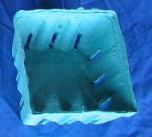#410: Green Biodegradable 1-Quart Pactiv Berigard, Pulp Paper Molded Fiber vented Berry Till, Qty: 250