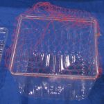 #416  Quart Berry Till Cap, red soft poly mesh, 2,000 pack