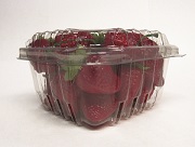 #428  Pint Clam Hinge Cover Berry Till, clear plastic, Mix, 600 pack