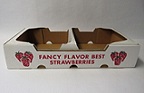 #435  8 Quart Premuim Corrugated Flat, "Strawberries", kraft white, 250 pack