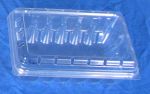 #443  3/4 Quart Clam Hinge Cover Berry Till, clear plastic, 400 pack