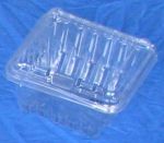 #445  Pint Clam Hinge Cover Berry Till, clear plastic, Low Profile, 600 pack