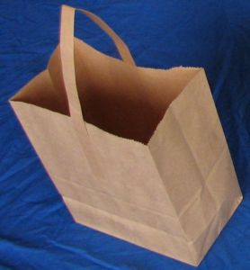 #501 Paper Tote Bag, Kraft brown, 10 lb., 500 pack