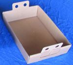#525  6 Quart Tapered Sided Corrugated "U" Pick Tray, NO wax, kraft brown, 500 pack