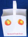 #544  Wet-Strength Paper Peach Tote Bag, white, 1/2 bushel, 250 pack