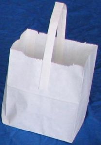 #549 Wet-Strength Paper Tote Bag, white, 1/4 peck, 500 pack