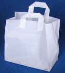 #557  Plastic Tote Flat Bottom Bag, white, 1 peck, 500 pack