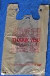 Item No. 641  T-Shirt Poly Bag, white, printed "Thank You" / "Have a Nice Day", 1500 pack