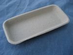 #693:  Oblong Rectangular Tray, Molded Pulp Fiber, Biodegradable, natural color, Qty: 1000