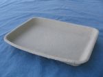 #694:  Rectangular Tray, Molded Pulp Fiber, Biodegradable, natural color, Qty: 500