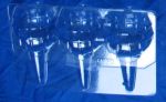 #711  Caramel Apple 3-Pak Tray, 2 1/2" diameter, clear plastic, 750 pack