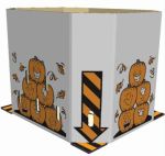 Item # 736  Bulk Bin, Corrugated Triplewall, Pumpkins, Orange and black on white, 40 pack