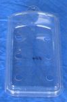 #804  3/4 Quart Hook Hanging Clam Hinge Container, clear plastic, herbs, 450 pack