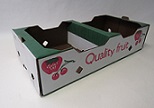 #878  8 Quart Cascaded Wax Corrugated Flat, "Quality Fruit", kraft white, 480 pack