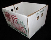 #910  1 Peck Corrugated Hamper Box, white, 500 pack
