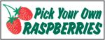 #P8RASPYOHD "Pick Your Own Raspberries" 3 ft x 8 ft Heavy Duty Banner