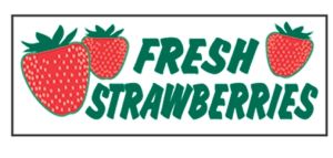 #P8STRFRHD "Fresh Strawberries" Heavy Duty 3 ft x 8 ft Banner
