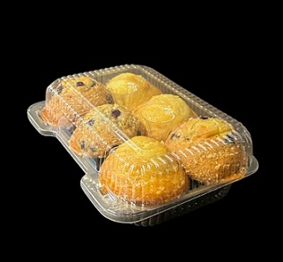 Item No 1072 Cupcake/Muffin 6 cells clear Container, 350 pack
