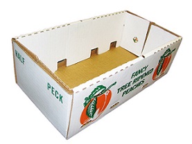 Item No 1126, 1/2 Peck Peach Corrugated Basket, 50 pack