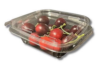 Item No 1130: 1/2 pint, Tamper-evident clamshell container, clear plastic, Qty: 240