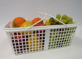 Item No 1248  Eight quart plastic mesh, Handle Basket 120 pack