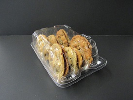 Item No 1315 Six Donut Cookie Clam Hinge Container, 300 pack
