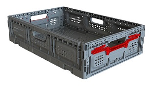 Item No 1441  Collapsible Vented Produce Lug, 33 pound Capacity, 6 pack
