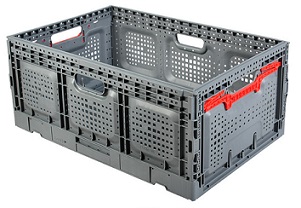 Item No 1443  Collapsible Vented Produce Lug, 44 pound Capacity, 6 pack