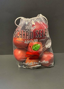 Item No 1552  1/2 Peck Drawstring Orchard Select Apple Bag, 1000 pack