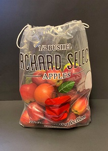 Item No 1554  1/2 Bushel Drawstring Orchard Select Apple Bag, 250 pack