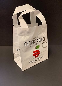 Item No 1556  1/2 Peck Poly Apple Tote Bag, 500 pack