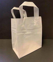 1572  Peck Poly Tote Bag, Plain White Frosted, 500 pack