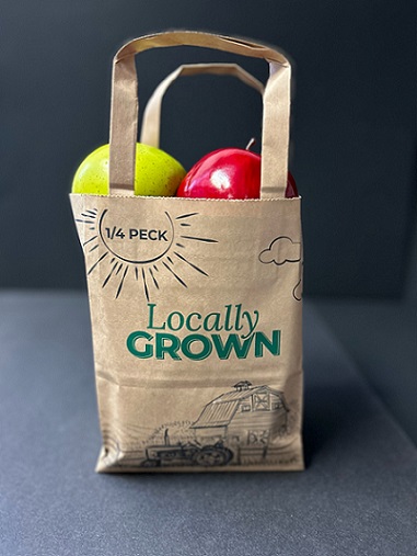 Item No 1579 1/4 peck "Locally Grown" Paper Tote Bag 400 pack
