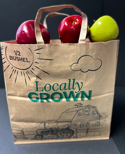 Item No 1586 1/2 Bushel "Locally Grown" Paper Tote Bag 250 pack