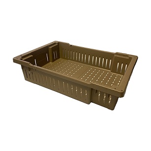 Item No 1588 Bin Medium Produce Tan Harvest Lug Plastic, 15 pack
