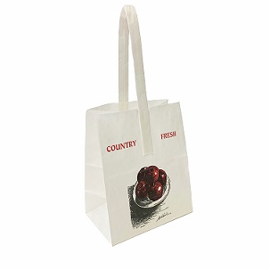 Item No 1669 Apple 1/2 Peck Handle Bag, Handle, 6 3/4 x 4 1/4 x 8 inch tall, 500 pack