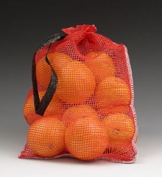Item No. 233  10 lb Red Leno Mesh Poly Bag with Draw Cord, 500 Pack