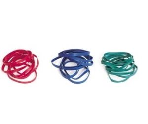 Item No. 250  Rubber Red, Green or Blue Band, 2,250 pcs. pack