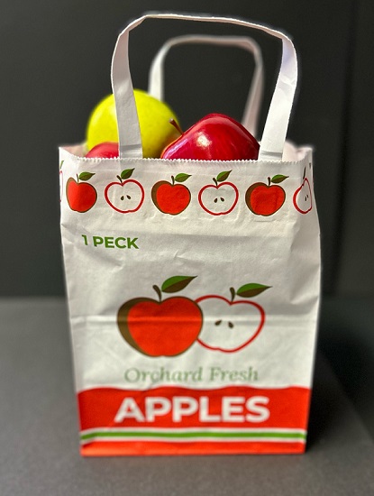 Item No 2532 1 Peck "Orchard Fresh Apples" Paper Tote Bag 400 pack