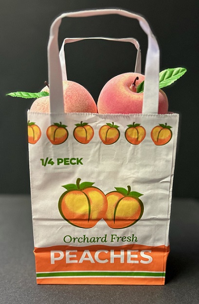 Item No 2567 1/4 Peck "Orchard Fresh Peaches" Paper Tote Bag 400 pack