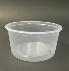 Item No 262  Round 3/4 pint, 12 oz. Plastic Container,  clear, microwaveable, 500 pack