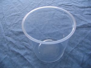 Item No 263 Round Pint 16 oz. Plastic Container, clear, 500 pack