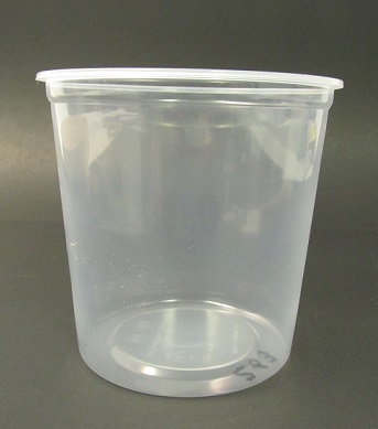 Item No 263 Round Pint 16 oz. Plastic Container, clear, 500 pack