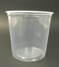 Item No 263  Round Pint 16 oz. Plastic Container, clear, 500 pack