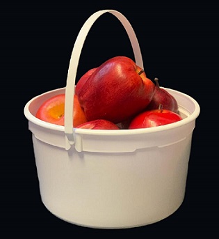 Item No 474  Four Quart Pail, HDPE Plastic, White, 120 pack