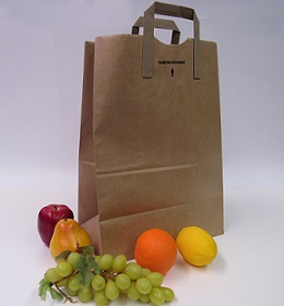 Item No 502  1/6 Kraft Paper Tote Bag,  3/4" Handle, 300 Pack