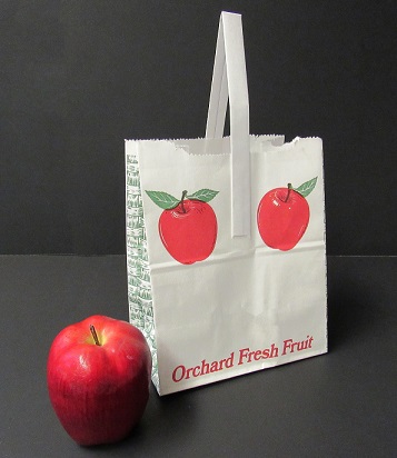 1/2 Peck White Paper Apple Tote Bag