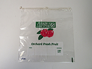 Item No 541   Apple-Drawcord Bag, clear, plastic, 1 peck, Qty: 1000